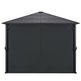 Tonnelle avec rideau Aluminium 3x3 m Noir