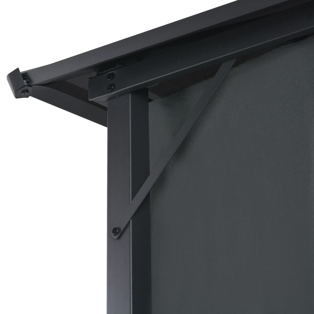 Tonnelle avec rideau Aluminium 3x3 m Noir