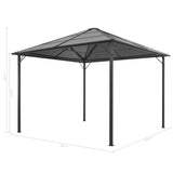 Tonnelle avec rideau Aluminium 3x3 m Noir