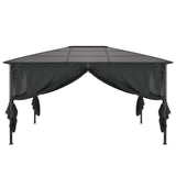 Tonnelle avec rideau Aluminium 4x3x2,6 m Noir