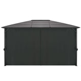 Tonnelle avec rideau Aluminium 4x3x2,6 m Noir