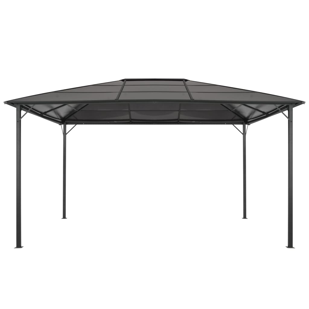 Tonnelle avec toit Aluminium 4x3x2,6 m Noir