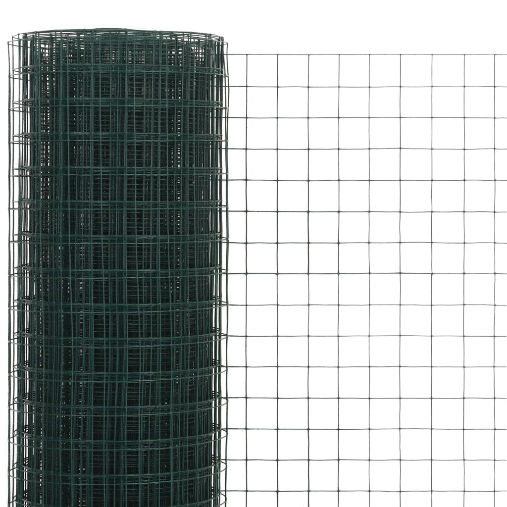 Grillage acier avec revêtement en PVC 10x0,5 m vert