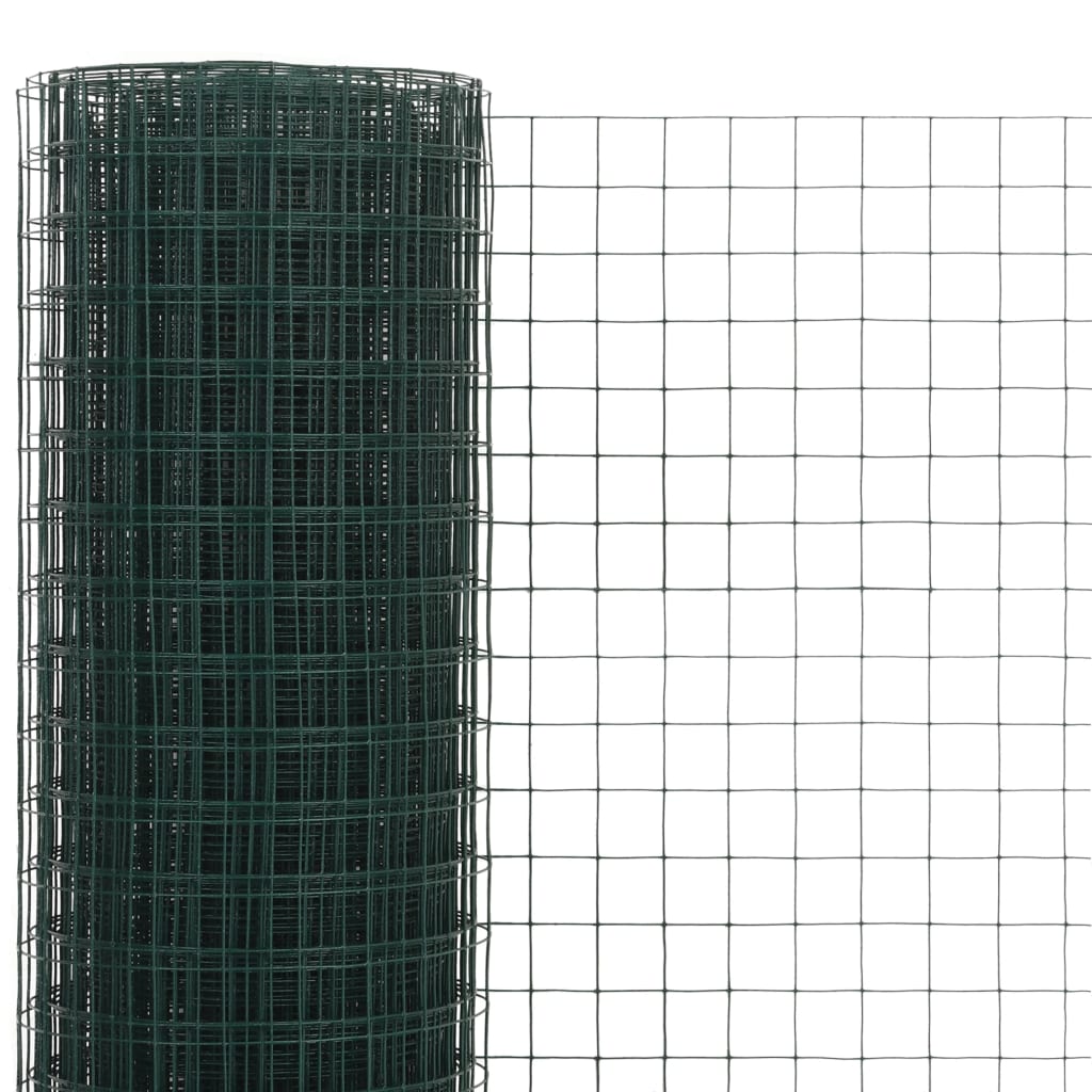 Grillage Acier avec revêtement en PVC 10x0,5 m Vert