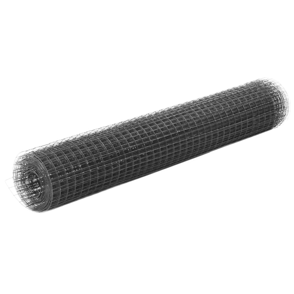 Steel mesh and PVC coating 25 x 1 m gray