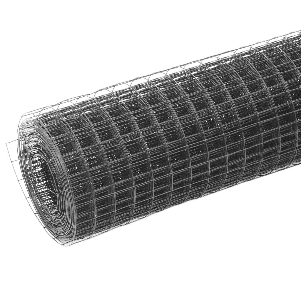 Steel mesh and PVC coating 25 x 1 m gray