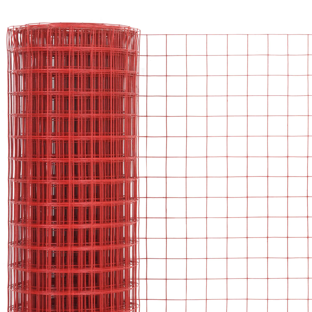 Grillage Acier avec revêtement en PVC 25x1 m Rouge