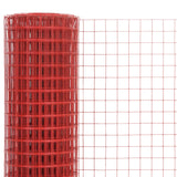 Steel mesh with PVC coating 10x0.5 m Red