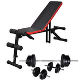 Adjustable training bench with dumbbell set 60.5 kg