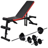 Adjustable Workout Bench with 30.5kg Dumbbell Set