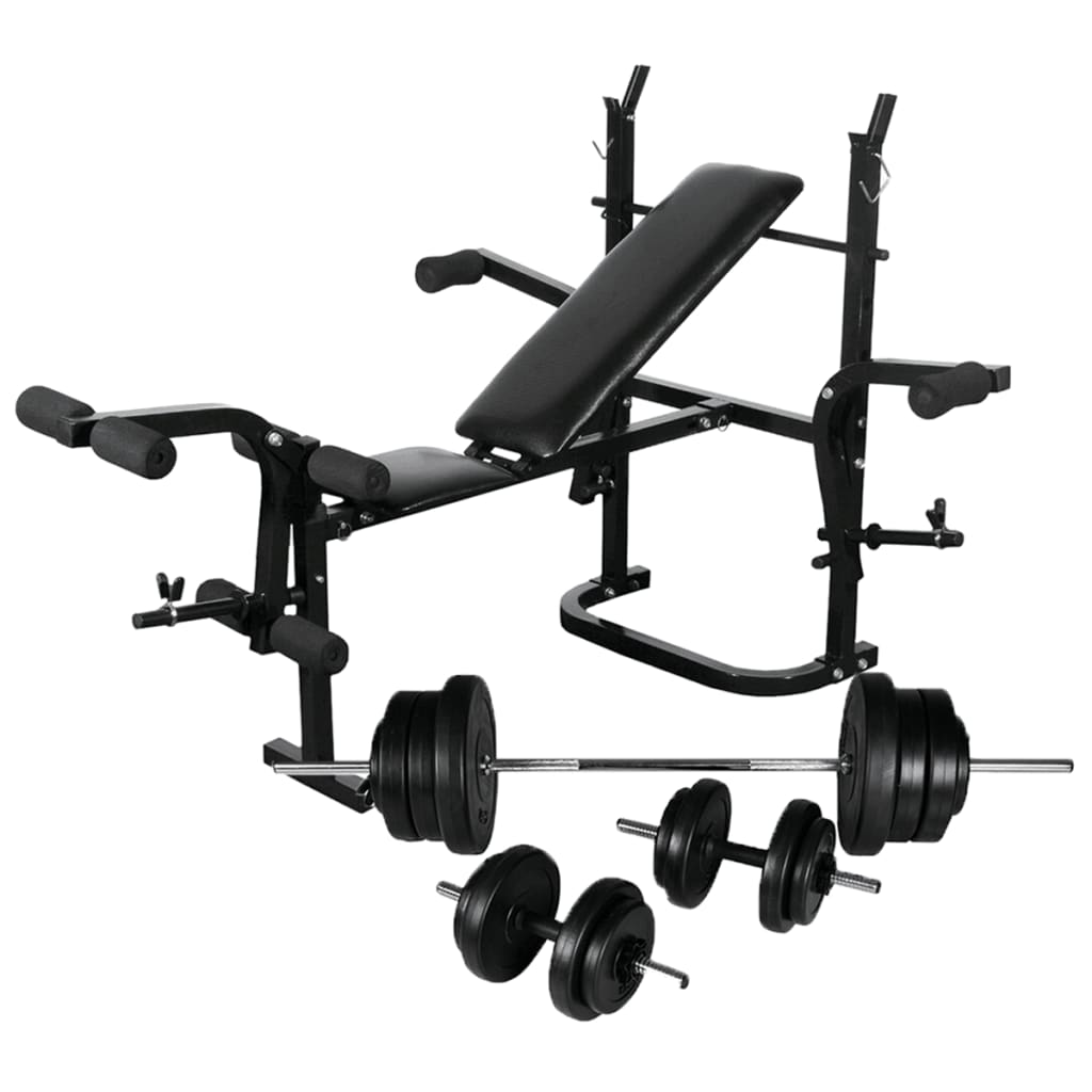 Training bench with weight rack dumbbell set 60.5kg