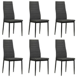 Chaises à manger lot de 6 gris foncé tissu