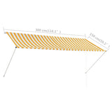 Retractable awning 300x150 cm Yellow and white