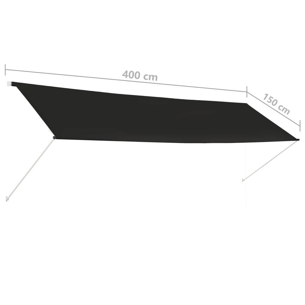 Einziehbare Markise 400x150 cm Anthrazit