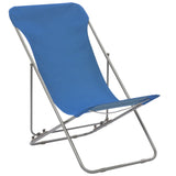 Chaises de plage pliables lot de 2 Acier et tissu oxford Bleu