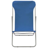 Chaises de plage pliables lot de 2 Acier et tissu oxford Bleu