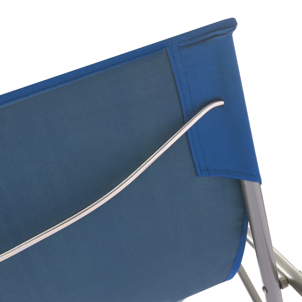 Chaises de plage pliables lot de 2 Acier et tissu oxford Bleu