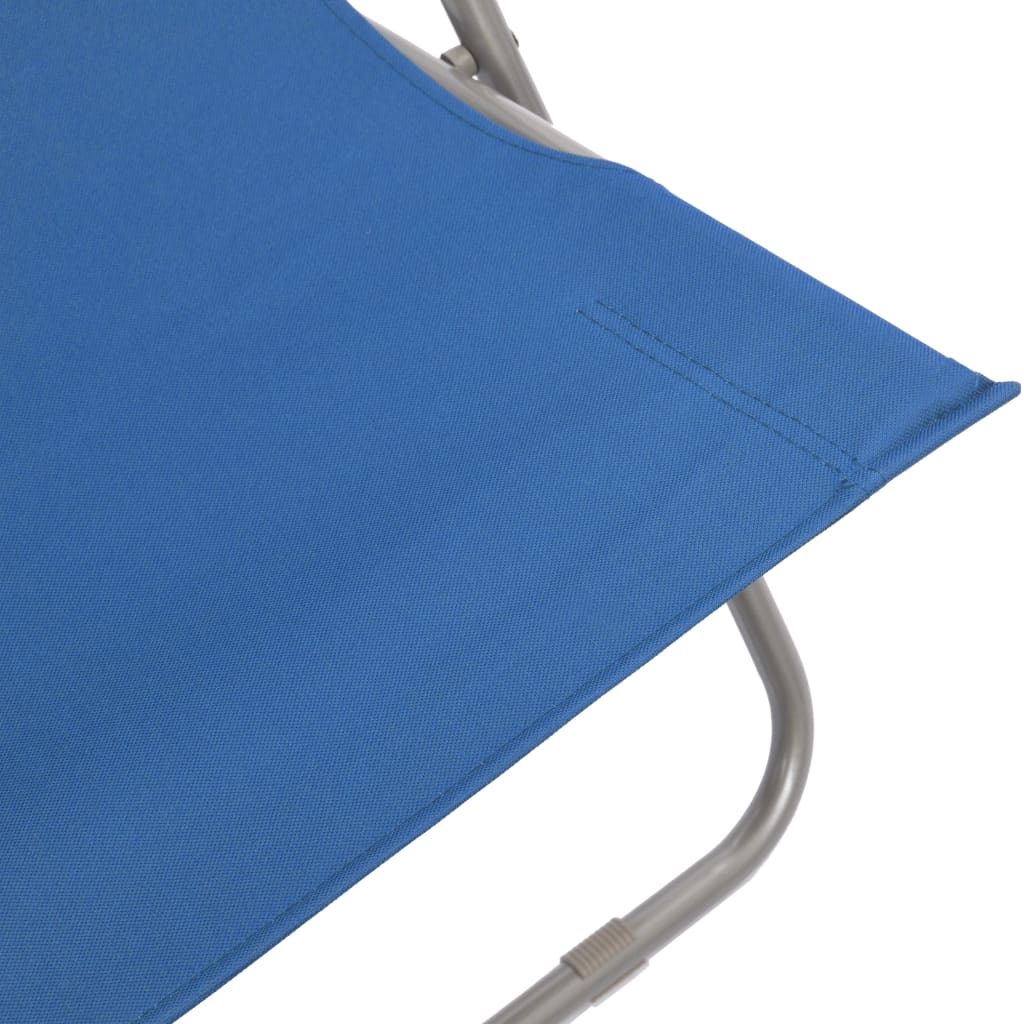 Chaises de plage pliables lot de 2 Acier et tissu oxford Bleu