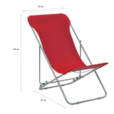 Chaises de plage pliables lot de 2 Acier et tissu oxford Rouge