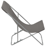 Chaises de plage pliables lot de 2 Acier et tissu oxford Gris