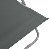 Chaises de plage pliables lot de 2 Acier et tissu oxford Gris