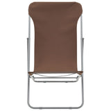 Chaises de plage pliables lot de 2 Acier et tissu oxford Marron