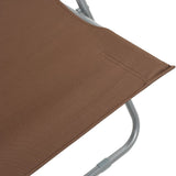 Chaises de plage pliables lot de 2 Acier et tissu oxford Marron