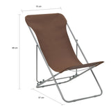 Chaises de plage pliables lot de 2 Acier et tissu oxford Marron