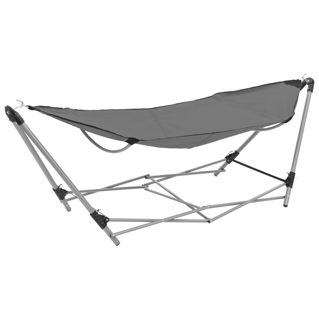 Hamac avec support pliable Gris