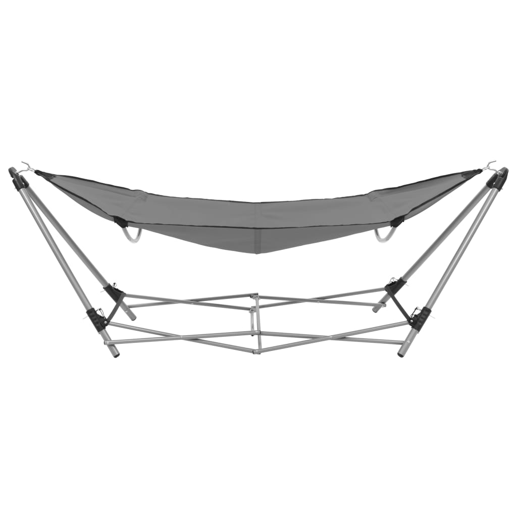 Hamac avec support pliable Gris