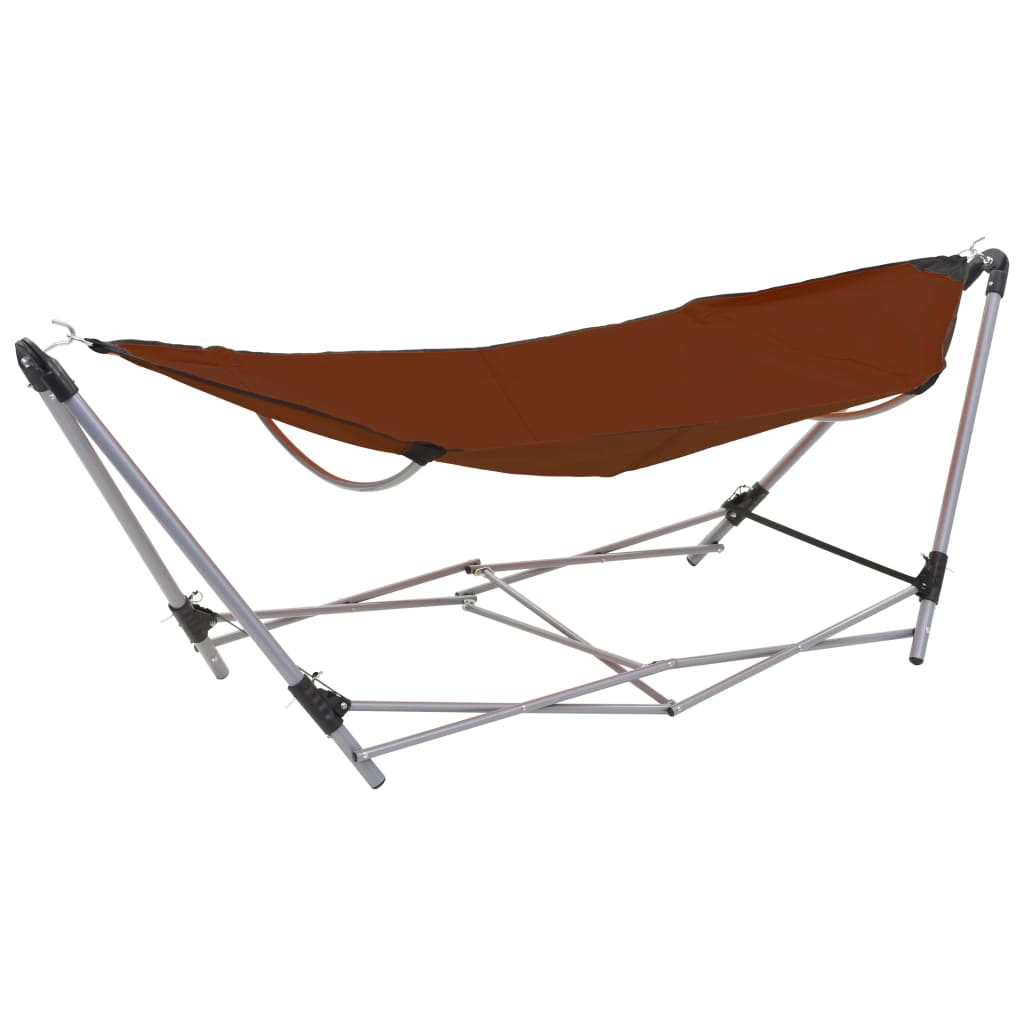 Hamac avec support pliable Marron