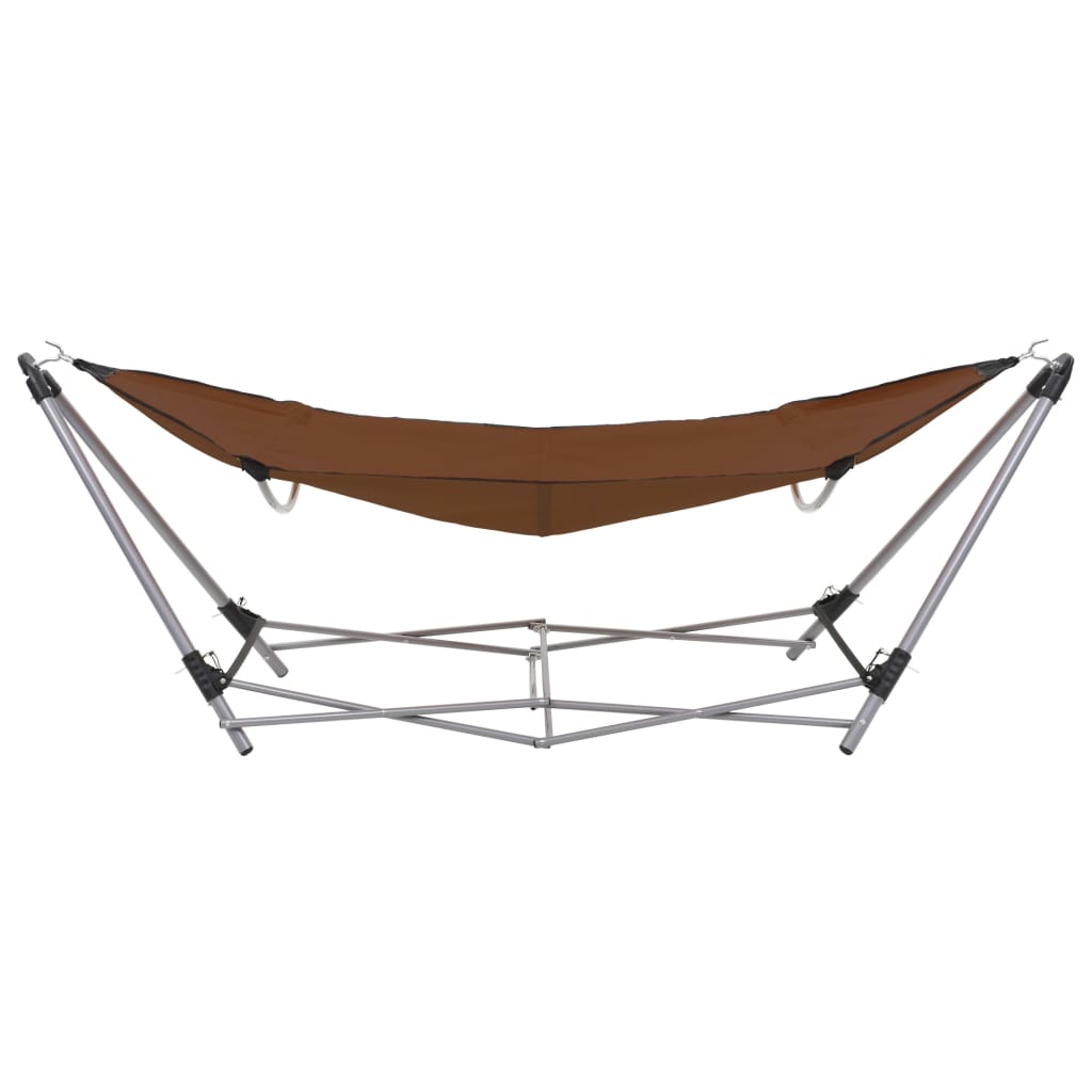 Hamac avec support pliable Marron