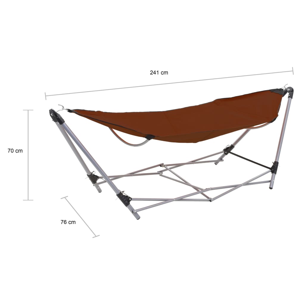 Hamac avec support pliable Marron