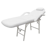 Lit de massage facial réglable Blanc Cuir synthétique