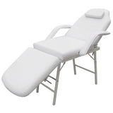 Lit de massage facial réglable Blanc Cuir synthétique