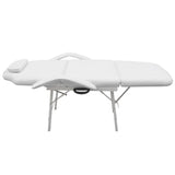 Lit de massage facial réglable Blanc Cuir synthétique