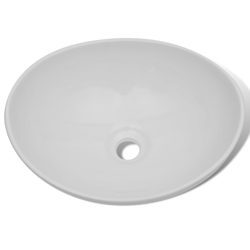 Lavabo céramique 40 x 33 cm Ovale Blanc