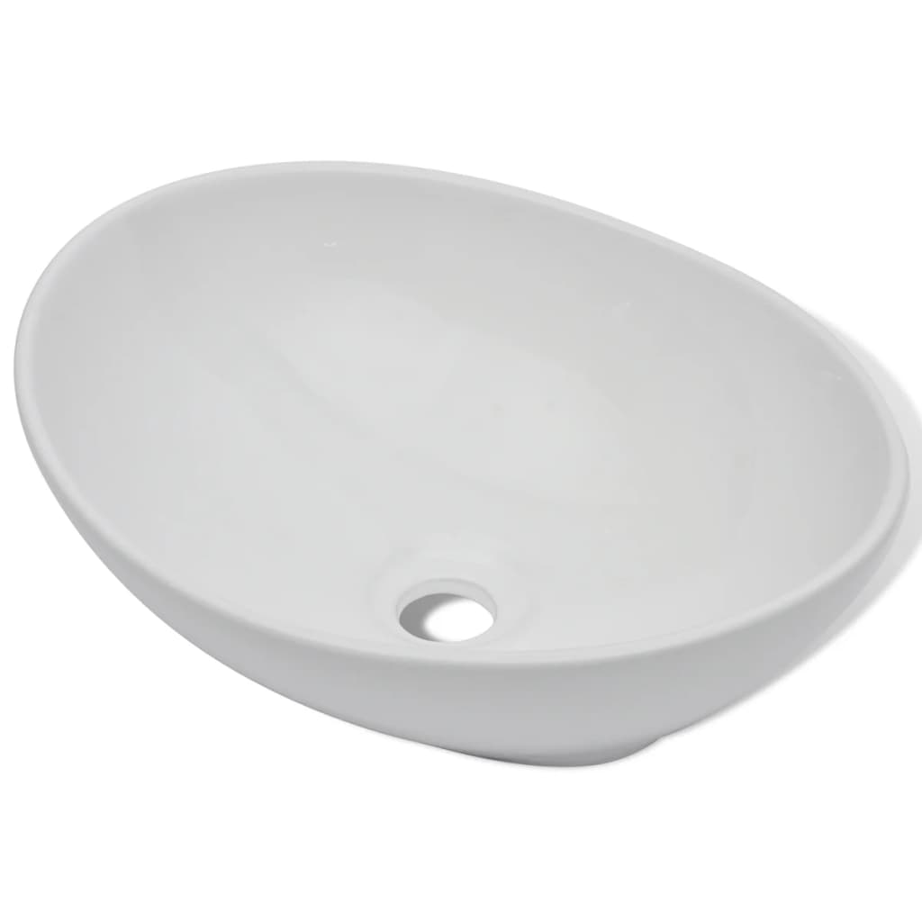 Lavabo céramique 40 x 33 cm Ovale Blanc