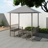 Chapiteau de jardin avec table et bancs 2,5x1,5x2,4m Anthracite