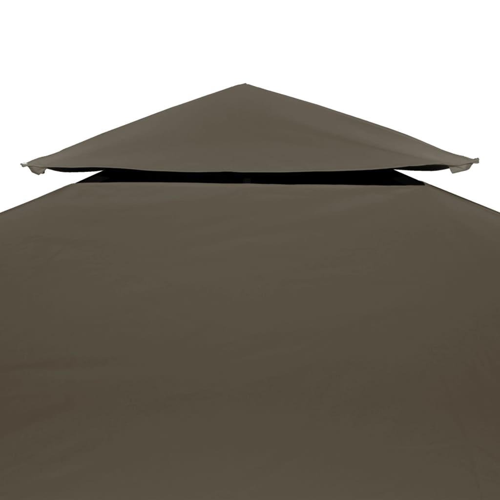 Toile supérieure de belvédère 2 niveaux 310 g/m² 3x3 m Taupe