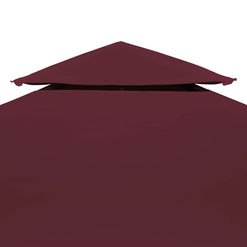 Toile de toit de belvédère 2 niveaux 310 g/m² 4x3 m bordeaux