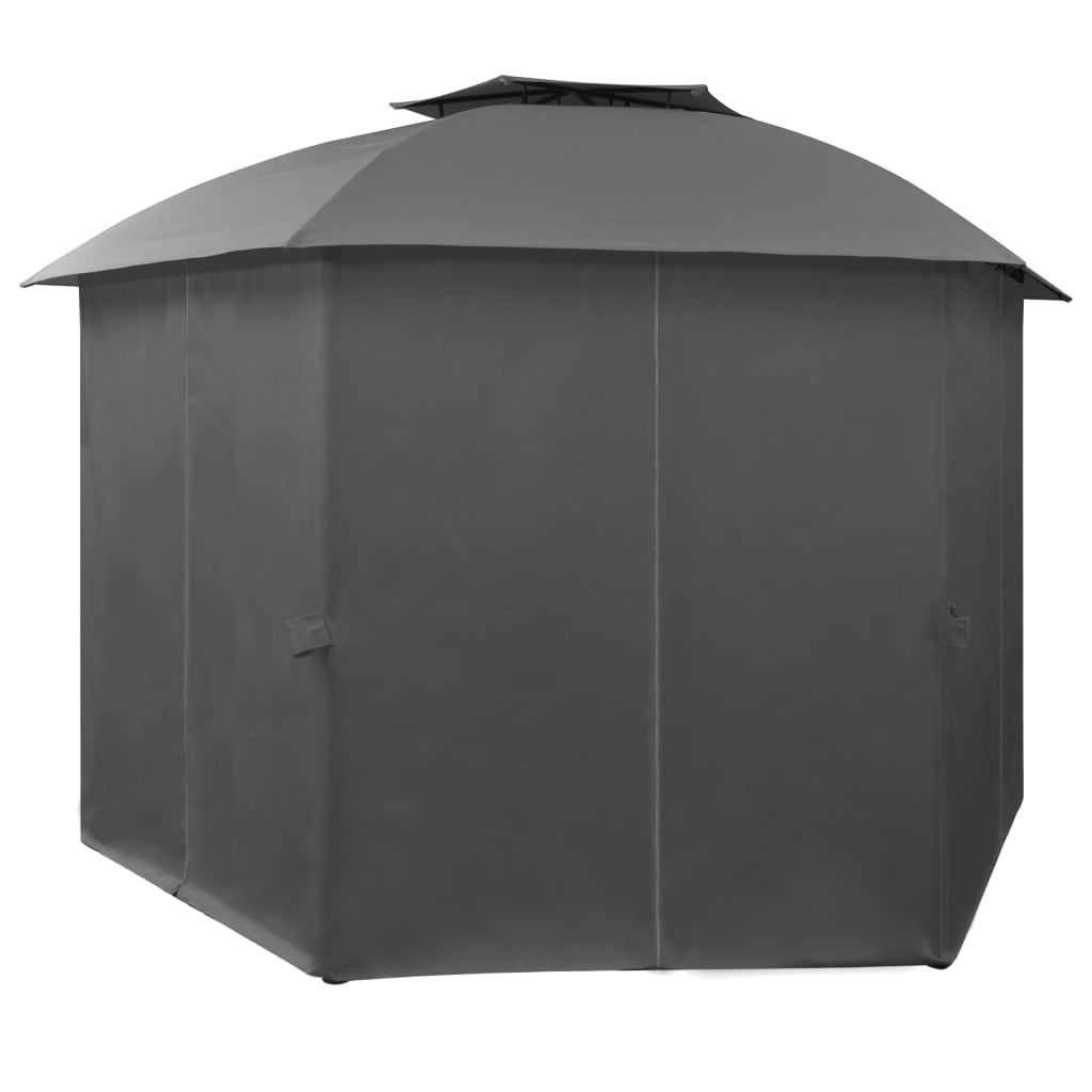 Chapiteau tente de jardin avec rideaux Hexagonal 360 x 265 cm