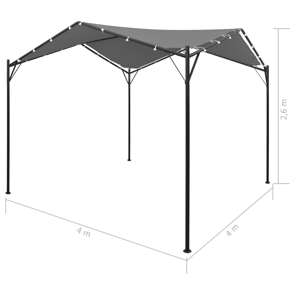 4 x 4 m Anthracite Arbour