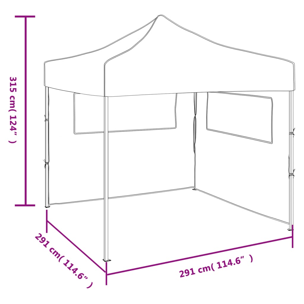 Faltzelt mit 2 Wänden 3 x 3 m Creme