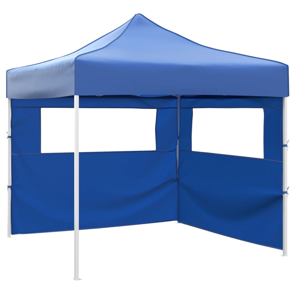 Folding tent with 2 walls 3 x 3 m Blue