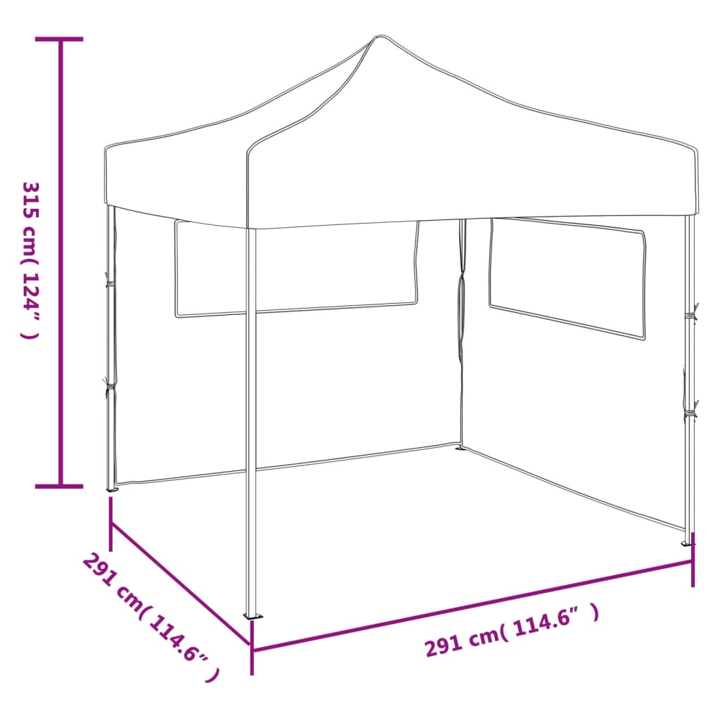 Faltzelt mit 2 Wänden 3 x 3 m Blau