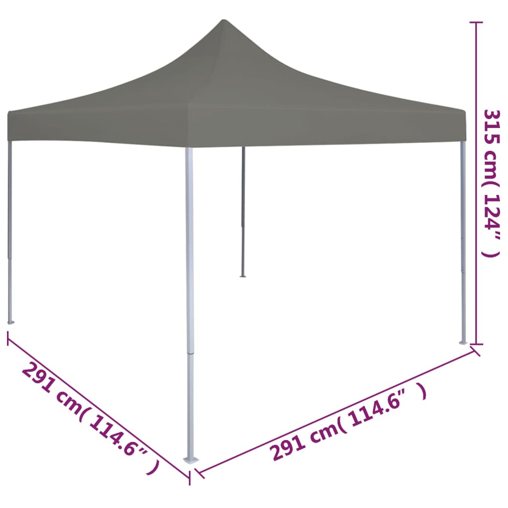 Tente de réception escamotable 3 x 3 m Anthracite