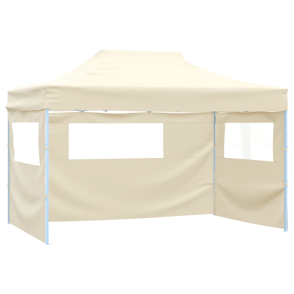 Folding tent with 3 walls 3 x 4.5 m Cream