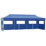 Tente de réception pliable avec 5 parois 3x9 m Bleu