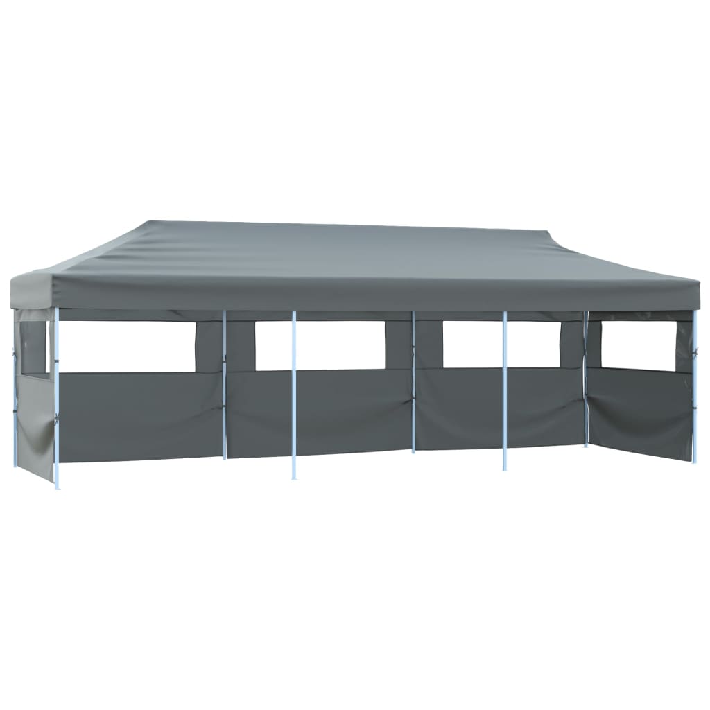 Tente de réception pliable avec 5 parois 3 x 9 m Anthracite